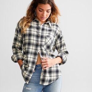 Plaid Button-Up Shirt